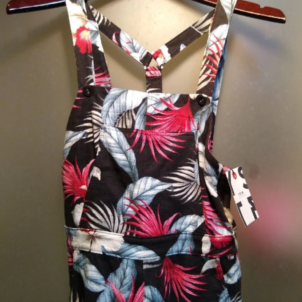 Hawaiian print overalls